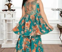 Buy Indian Clothes Online – Beautiful Wedding Girls Wear Sharara Suit for Special Occasions