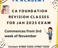 CA Foundation Revision Classes for Jan 2025 Exam