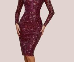 Goddiva Sequin & Mesh Midi Dress