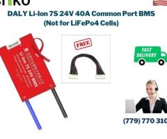 DALY BMS 7S 24V Lithium ion 40A Common Port Battery protection module.