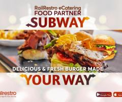 Order Delicious & Fresh Burger through RailRestro Ecatering App