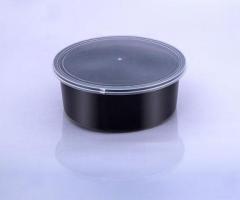 Black plastic food containers