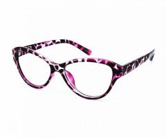 Customizable Cat Prescription Reading Glasses - Violet Tortoise Frames - 1