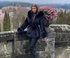 Black Winter Coat with Fur Hood | Best Faux Fur Hood and Cuffs