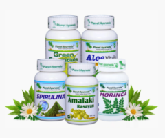 Natural Herbal Supplements For Healthy Body - Super Greens Combo Pack By Planet Ayurveda