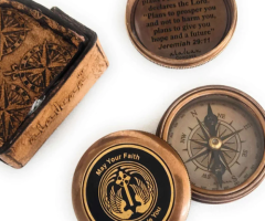 A Timeless Gift of Faith – Engraved Brass Compass