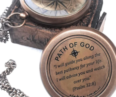 A Timeless Gift of Faith – Engraved Brass Compass 