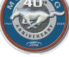 Mustang 40th Anniversary 1964-2004 Tin Sign | 12" Round #1206