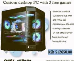 Powerful custom core i9 gaming PC with RTX 4060 Ti