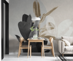 Modern Elegance: Abstract Leaves Wallpaper Mural