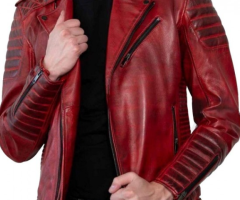 Men’s Red Leather Jacket – Bold Fashion Statement