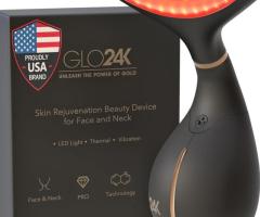 GLO24K Red Light Beauty Device for Face and Neck. Based on Triple Action L E D, Thermal