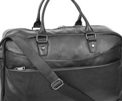 Sleek & Spacious: Men's Genuine Leather Holdall