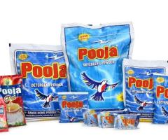 pooja white detergent powder,tea,soap and laundry detergent