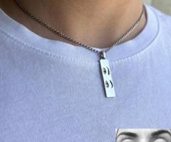 Custom Sterling Silver Personalized Eye Necklace