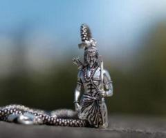 Lord Ram Pendant With Chain Silver Plated