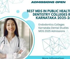 Best MDS in Public Health Dentistry Colleges in Karnataka 2025-26