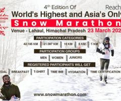 4th Edition of the World's Highest Snow Marathon at Sissu, Lahaul, Himachal Pradesh