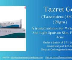 Cure acne, wrinkles and dark spots with Tazret Gel | Buy at Onlinegenericmedicine.