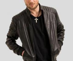 MOSH Black Bomber Leather Jacket for Just $205 - Grab Yours Now! - NYC Leather Jackets