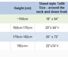 Find Your Perfect Fit with the Tallit Size Chart at Galilee Silks!