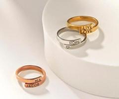 Personlized Double Band Engraved Ring