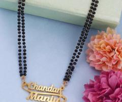 Couple Name Mangalsutra with Hearts