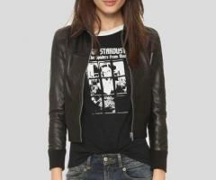 Unleash Your Edgy Side with the Halle Black Bomber Leather Jacket, Just $190! - NYC Leather Jackets