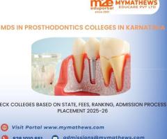 MDS in Prosthodontics Colleges in Karnataka 2025-26