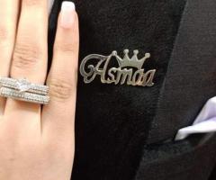 Customised Crown Name Brooch Unisex