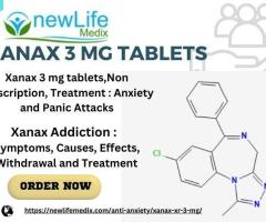 Xanax 3 mg tablets,Non Prescription,  Treatment : Anxiety and Panic Attacks