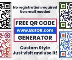 Free Custom QR Codes at BatQR.com – No Signup Needed!