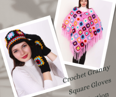 Handmade Elegance: Mini Apparels’ Crochet Granny Square Gloves Collection