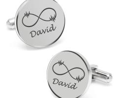 Personalized Infinity symbol & Last Name Cufflink