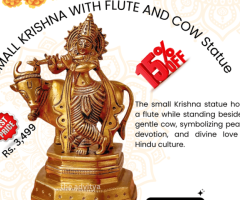 Exquisite Lord Krishna Brass Idol for Devotees