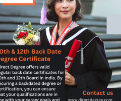 10th & 12th Back Date Degree