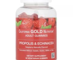 Propolis and Echinacea Gummies, Natural Raspberry, 90 Vegetarian Gummies