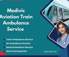 Medivic Aviation Train Ambulance Services in Patna carries equipment for relocation