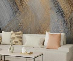 Abstract Golden Swirl Wallpaper Mural