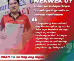 Wekwek Uy Officially Files for Vice Mayor Candidacy: A Call for Unity and Progress in Iligan City