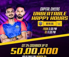 IPL 2025 Happy Hours – Get 3% Cashback up to ₹50,00,000 on Kheloexch