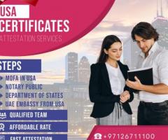 US Certificate Attestation in Abu Dhabi - 1
