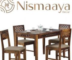 Now Buy online wooden dining table design for 4 seater - 1