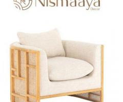 Experience the perfect combination of style and comfort with Nismaaya Decor Wooden Arm Chair
