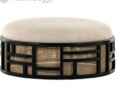 Discover the Luxury of our Large Round Pouffe by Nismaaya Decor