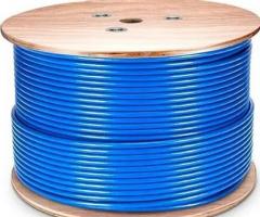 Cat6 Plenum Shielded 1000ft Bulk F/UTP 550Mhz Cable Blue