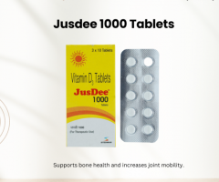 Jusdee 1000 Tablets| calcium and vitamin D3 at cureka