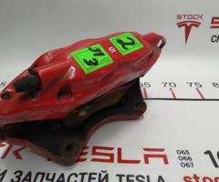 1 Rear left brake caliper RED PERFORMANCE OPTION (W/ pads) Tesla model S, model S REST 6006434-01-C
