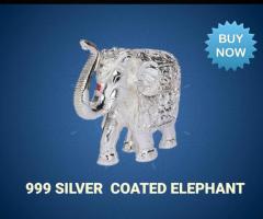 Silver coated elephant idol