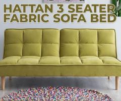 Hattan 3 Seater Fabric Sofa Bed - 1